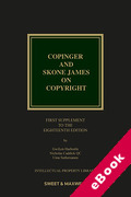 Cover of Copinger and Skone James on Copyright 18th ed: 1st Supplement (eBook)