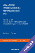 Cover of Sealy & Milman: Annotated Guide to the Insolvency Legislation 2022: Volume 1 (Book & eBook Pack)