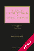 Cover of Stroud's Judicial Dictionary of Words and Phrases 10th ed: 2nd Supplement (eBook)