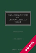 Cover of Exclusion Clauses and Unfair Contract Terms (eBook)
