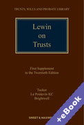 Cover of Lewin on Trusts 20th ed: 1st Supplement (Book & eBook Pack)