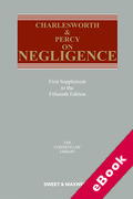 Cover of Charlesworth & Percy on Negligence 15th ed: 1st Supplement (eBook)