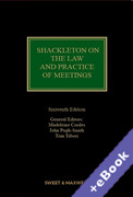 Cover of Shackleton on the Law and Practice of Meetings (Book & eBook Pack)
