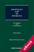 Cover of Colinvaux's Law of Insurance 13th ed: 1st Supplement (eBook)