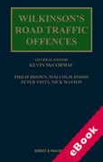Cover of Wilkinson's Road Traffic Offences (eBook)