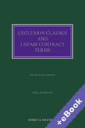 Cover of Exclusion Clauses and Unfair Contract Terms (Book & eBook Pack)