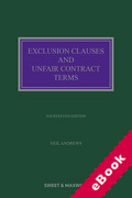 Cover of Exclusion Clauses and Unfair Contract Terms (eBook)