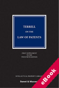 Cover of Terrell on the Law of Patents 20th ed: 1st Supplement (eBook)