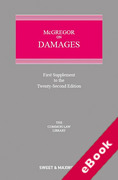 Cover of McGregor on Damages 22nd ed: 1st Supplement (eBook)