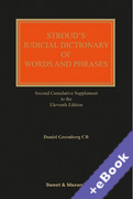 Cover of Stroud's Judicial Dictionary of Words and Phrases 11th ed: 2nd Supplement (Book & eBook Pack)