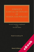 Cover of Stroud's Judicial Dictionary of Words and Phrases 11th ed: 2nd Supplement (eBook)