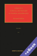 Cover of Stroud's Judicial Dictionary of Words and Phrases 11th ed with 2nd Supplement (Book & eBook Pack)