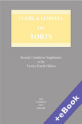 Cover of Clerk & Lindsell on Torts 24th ed: 2nd Supplement (Book & eBook Pack)