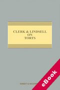 Cover of Clerk & Lindsell on Torts 24th ed with 2nd Supplement (eBook)