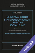 Cover of Social Security Legislation 2025/26 Volume II: Universal Credit, State Pension Credit and the Social Fund (Book & eBook Pack)