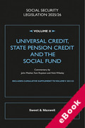 Cover of Social Security Legislation 2025/26 Volume II: Universal Credit, State Pension Credit and the Social Fund (eBook)