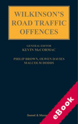 Cover of Wilkinson's Road Traffic Offences (eBook)