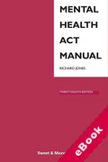 Cover of Mental Health Act Manual (eBook)