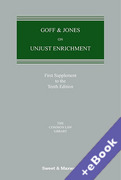 Cover of Goff & Jones on Unjust Enrichment 10th ed: 1st Supplement (Book & eBook Pack)