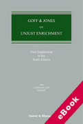 Cover of Goff & Jones on Unjust Enrichment 10th ed: 1st Supplement (eBook)