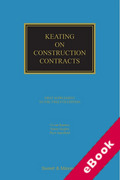 Cover of Keating on Construction Contracts 12th ed: 1st Supplement (eBook)