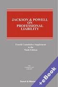 Cover of Jackson & Powell on Professional Liability 9th ed: 4th Supplement (Book & eBook Pack)