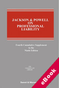 Cover of Jackson & Powell on Professional Liability 9th ed: 4th Supplement (eBook)