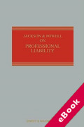 Cover of Jackson & Powell on Professional Liability 9th ed with 4th Supplement (eBook)