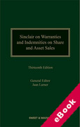 Cover of Sinclair on Warranties and Indemnities on Share and Asset Sales (eBook)