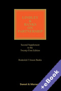 Cover of Lindley & Banks on Partnership 21ed: 2nd Supplement (Book & eBook Pack)
