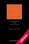 Cover of Lindley & Banks on Partnership 21ed: 2nd Supplement (eBook)