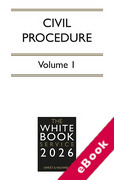 Cover of The White Book Service 2026: Civil Procedure Volume 1 only (eBook)