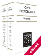 Cover of The White Book Service 2026: Civil Procedure Volumes 1 & 2 (eBook)