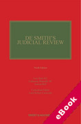 Cover of De Smith's Judicial Review 9th edition with 2nd Supplement (eBook)