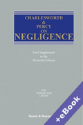 Cover of Charlesworth & Percy on Negligence 16th ed: 1st Supplement (Book & eBook Pack)