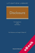 Cover of Disclosure 6th ed: 1st Supplement (eBook)