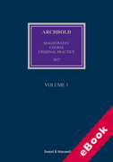 Cover of Archbold Magistrates' Courts Criminal Practice 2027 (eBook)