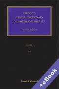 Cover of Stroud's Judicial Dictionary of Words and Phrases (Book & eBook Pack)