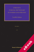 Cover of Stroud's Judicial Dictionary of Words and Phrases (eBook)