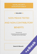 Cover of Social Security Legislation 2026/27 Volume I: Non Means Tested Benefits (Book & eBook Pack)