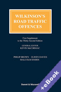 Cover of Wilkinson's Road Traffic Offences 32nd ed: 1st Supplement (Book & eBook Pack)