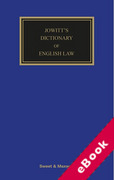 Cover of Jowitt's Dictionary of English Law (eBook)