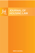 Cover of Journal of Housing Law: Issues Only