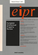 Cover of European Intellectual Property Review: Issues Only