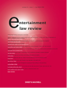Cover of Entertainment Law Review: Issues Only