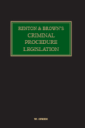 Cover of Renton and Brown's Criminal Procedure Legislation Looseleaf