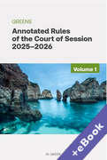 Cover of Greens Annotated Rules of the Court of Session 2025-2026 (Book & eBook Pack)