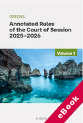 Cover of Greens Annotated Rules of the Court of Session 2025-2026 (eBook)