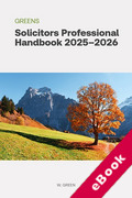 Cover of Greens Solicitors Professional Handbook 2025-2026 (eBook)