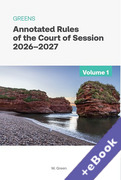 Cover of Greens Annotated Rules of the Court of Session 2026-2027 (Book & eBook Pack)